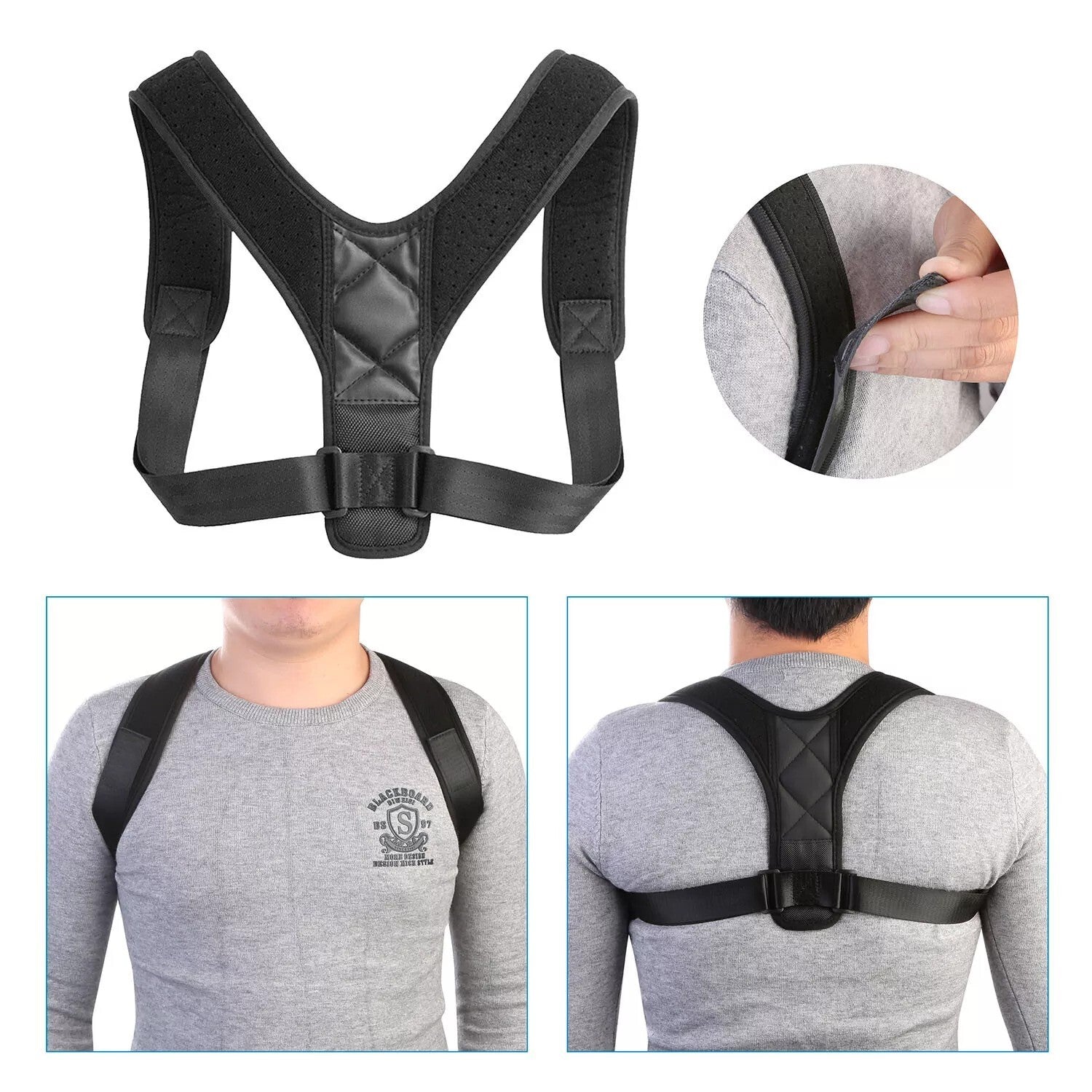 Adjustable Posture Corrector Back Shoulder Support Correct Brace Belt Men Women