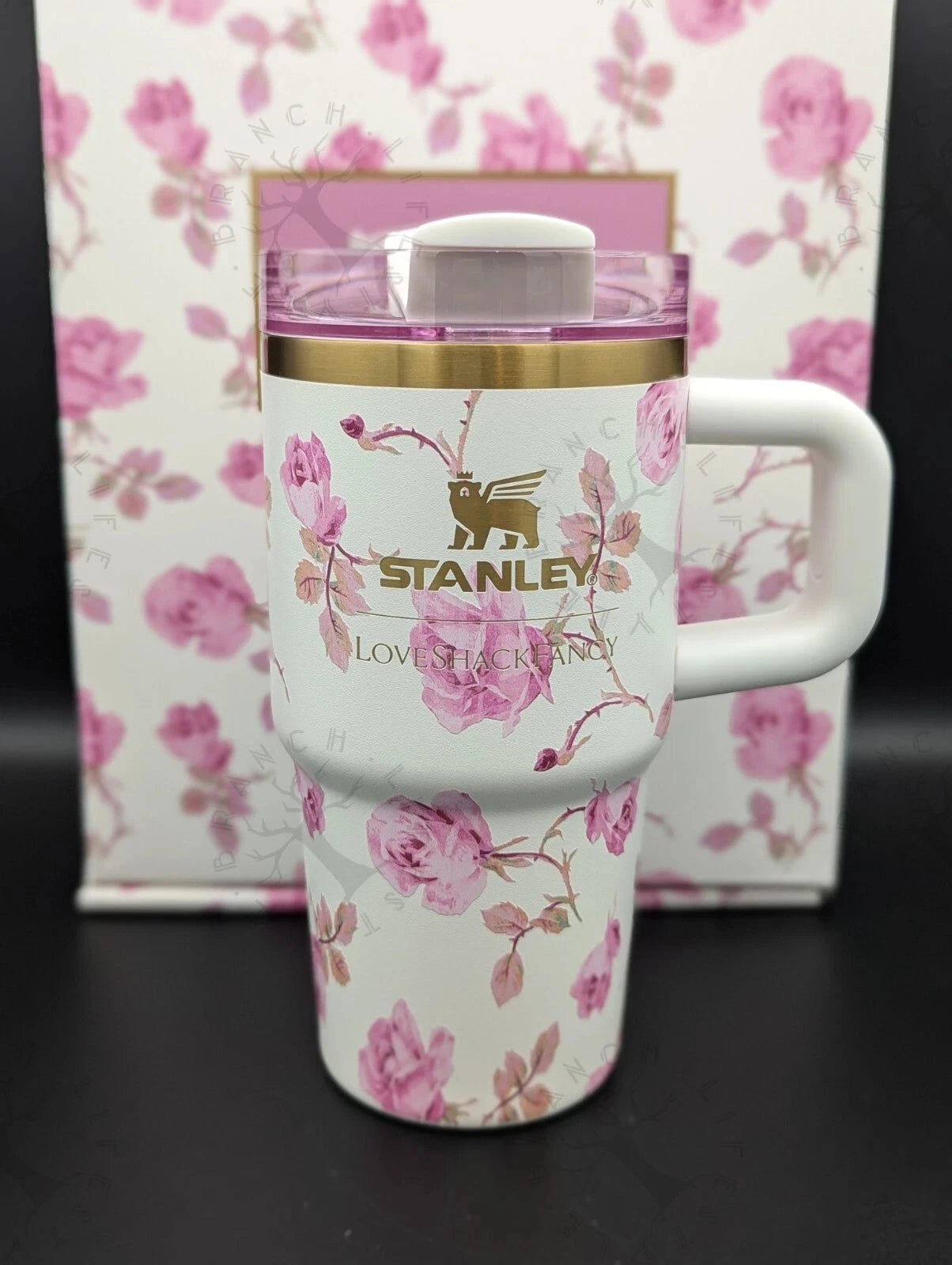 🌺 Stanley x LoveShackFancy Quencher Tumbler 20 OZ Ribbon Rosa IN HAND 🌺 AK