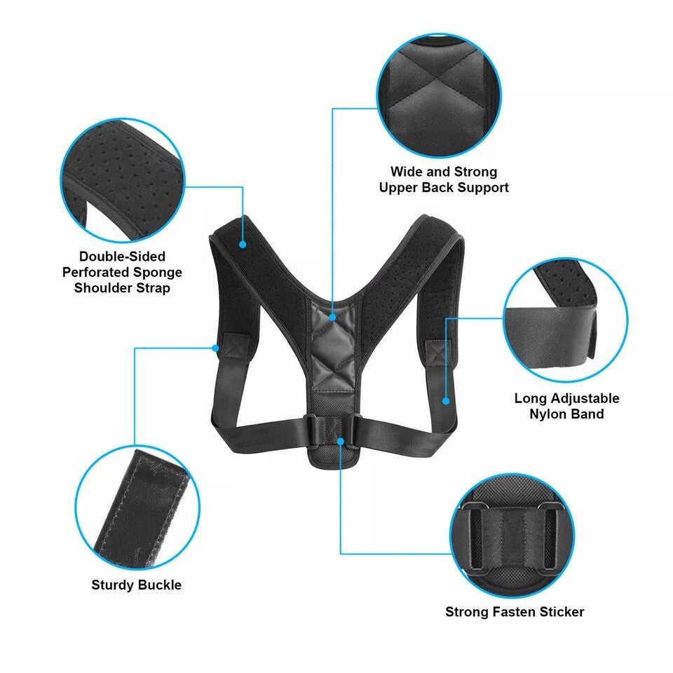 Adjustable Posture Corrector Back Shoulder Support Correct Brace Belt Men Women