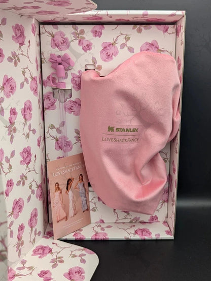 🌺 Stanley x LoveShackFancy Quencher Tumbler 20 OZ Ribbon Rosa IN HAND 🌺 AK