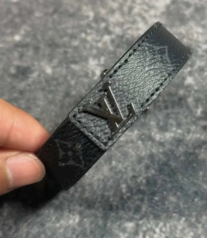 Louis Vuitton Black LV Slim Bracelet – Adjustable Monogram Eclipse Men’s Jewelry AK