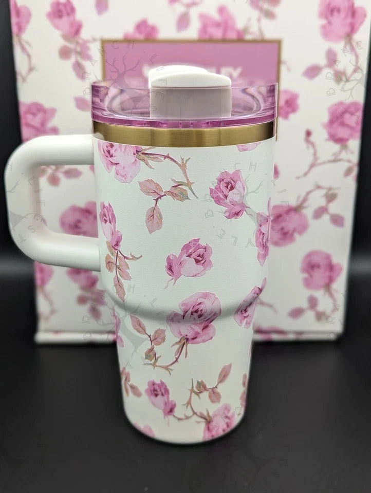 🌺 Stanley x LoveShackFancy Quencher Tumbler 20 OZ Ribbon Rosa IN HAND 🌺 AK