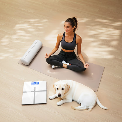 Large Capacity Digital Bathroom Scale with Tempered Glass Platform