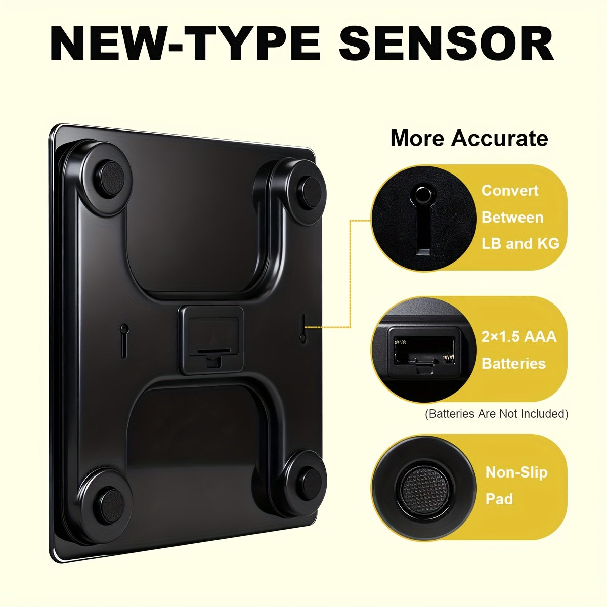 Large Capacity Digital Bathroom Scale with Tempered Glass Platform