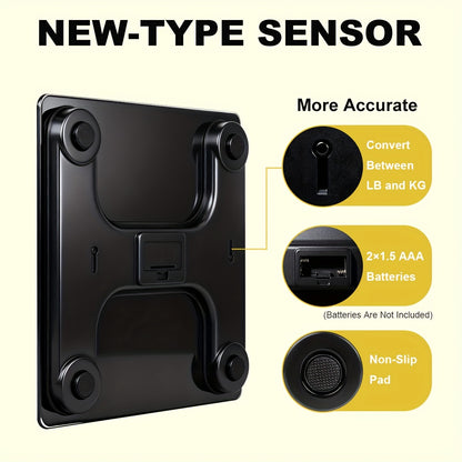 Large Capacity Digital Bathroom Scale with Tempered Glass Platform