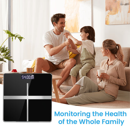 Large Capacity Digital Bathroom Scale with Tempered Glass Platform
