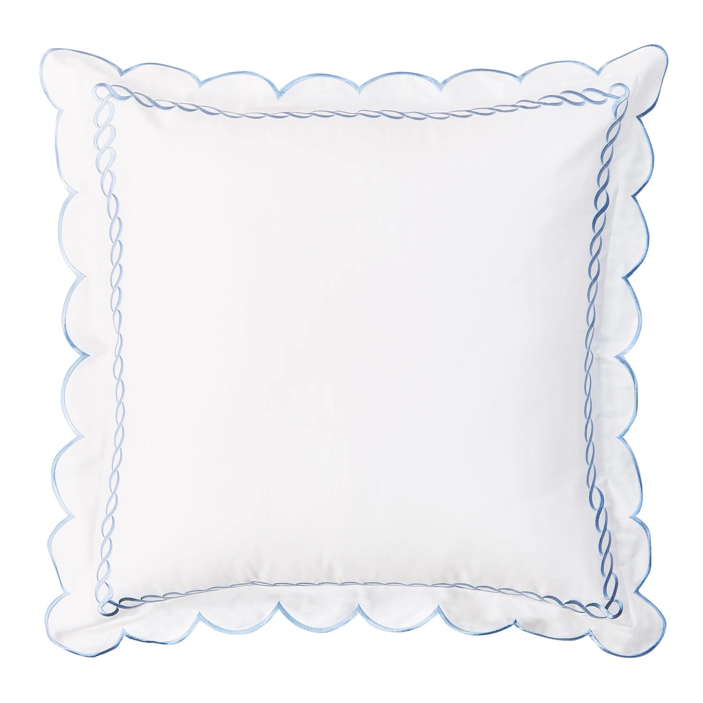 600 Thread Count Scallop Rope Embroidered Cotton Euro Sham Pair Mélange Home