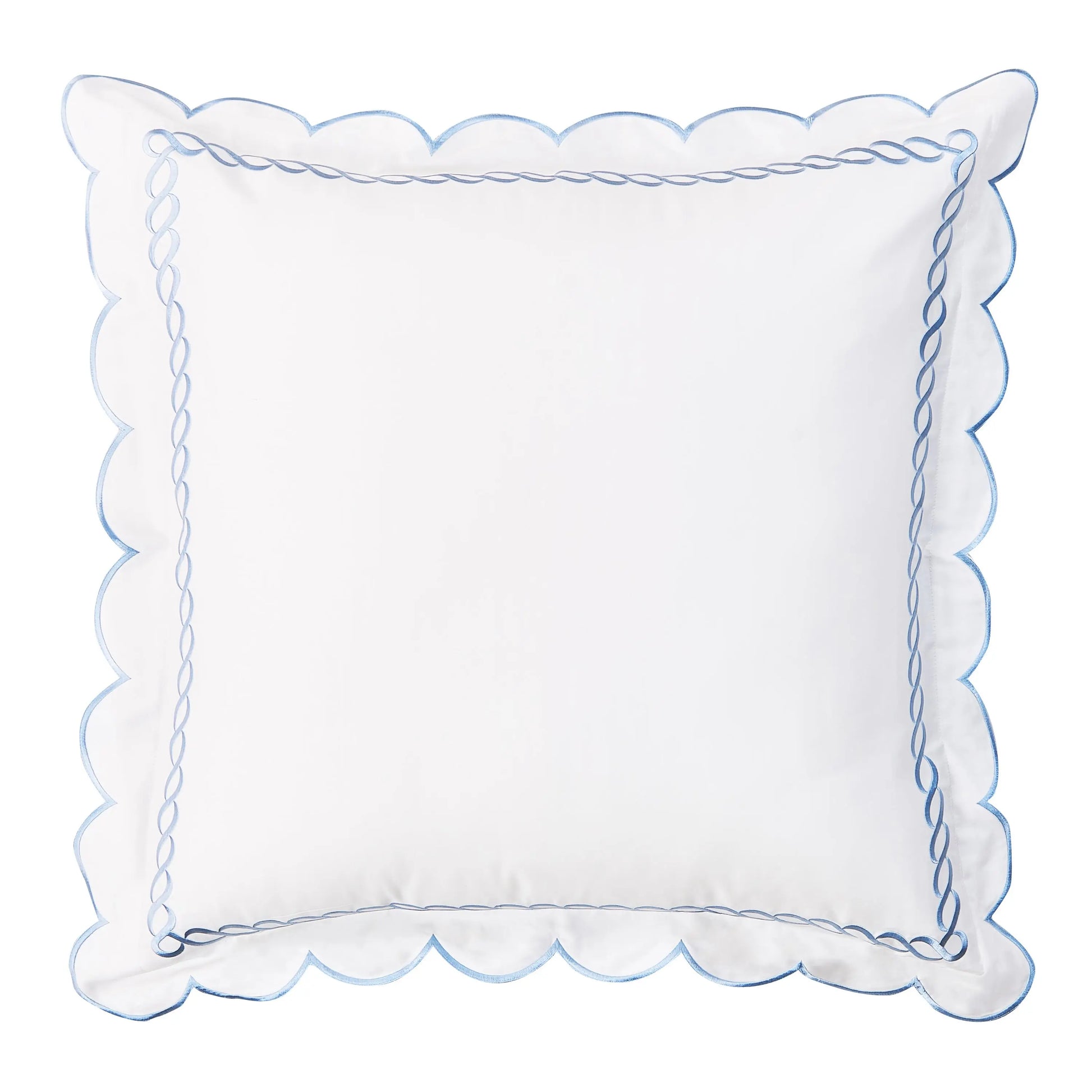 600 Thread Count Scallop Rope Embroidered Cotton Euro Sham Pair Mélange Home