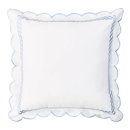 600 Thread Count Scallop Rope Embroidered Cotton Euro Sham Pair Mélange Home