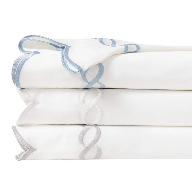 600 Thread Count Scallop Rope Embroidered Cotton Euro Sham Pair Mélange Home