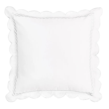 600 Thread Count Scallop Rope Embroidered Cotton Euro Sham Pair Mélange Home