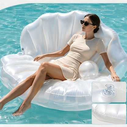 Inflatable Pearl Shell Float Lounger for Adults