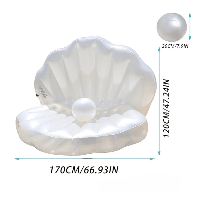 Inflatable Pearl Shell Float Lounger for Adults
