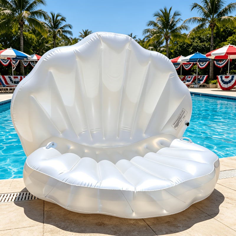 Inflatable Pearl Shell Float Lounger for Adults