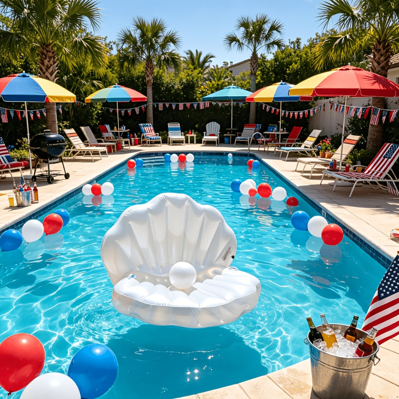 Inflatable Pearl Shell Float Lounger for Adults