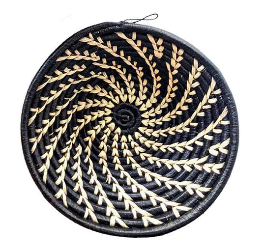 Small Black White Woven African Basket Reflektion Design