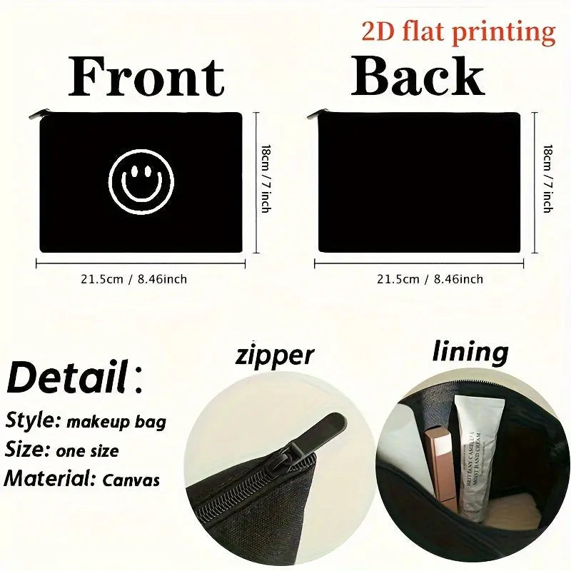 Happy Face Cosmetic Organizer - Lightweight Foldable Makeup Bag O3D