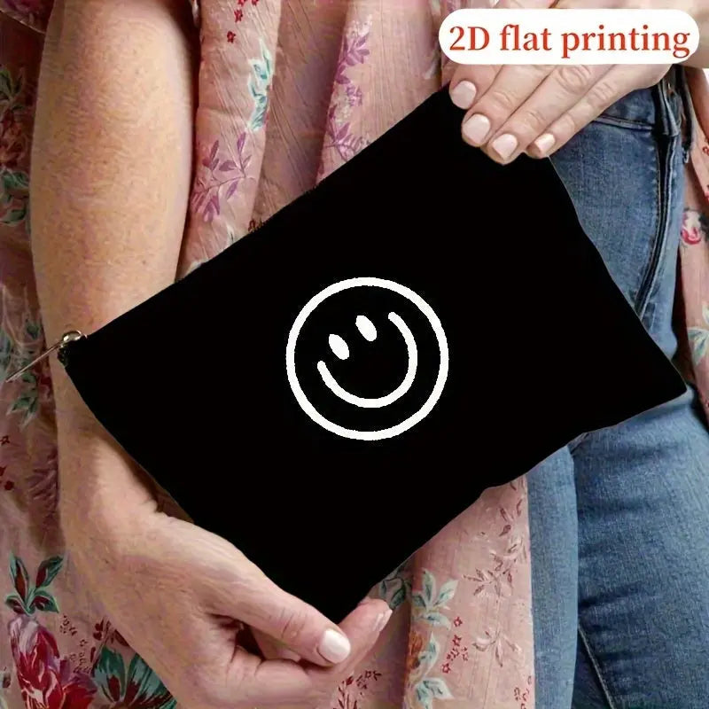 Happy Face Cosmetic Organizer - Lightweight Foldable Makeup Bag O3D