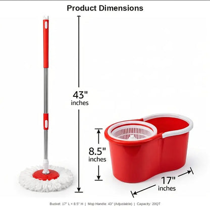 360° Spin Mop And Bucket Set with Wringer
