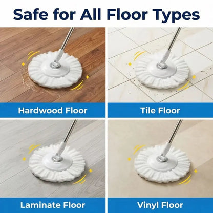 360° Spin Mop And Bucket Set with Wringer