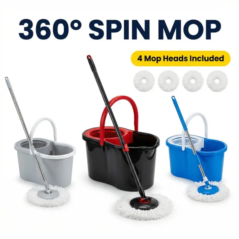 360° Spin Mop And Bucket Set with Wringer