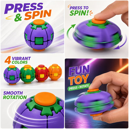 Colorful 3D-printed Transformable Spherical Fidget Spinner Toy