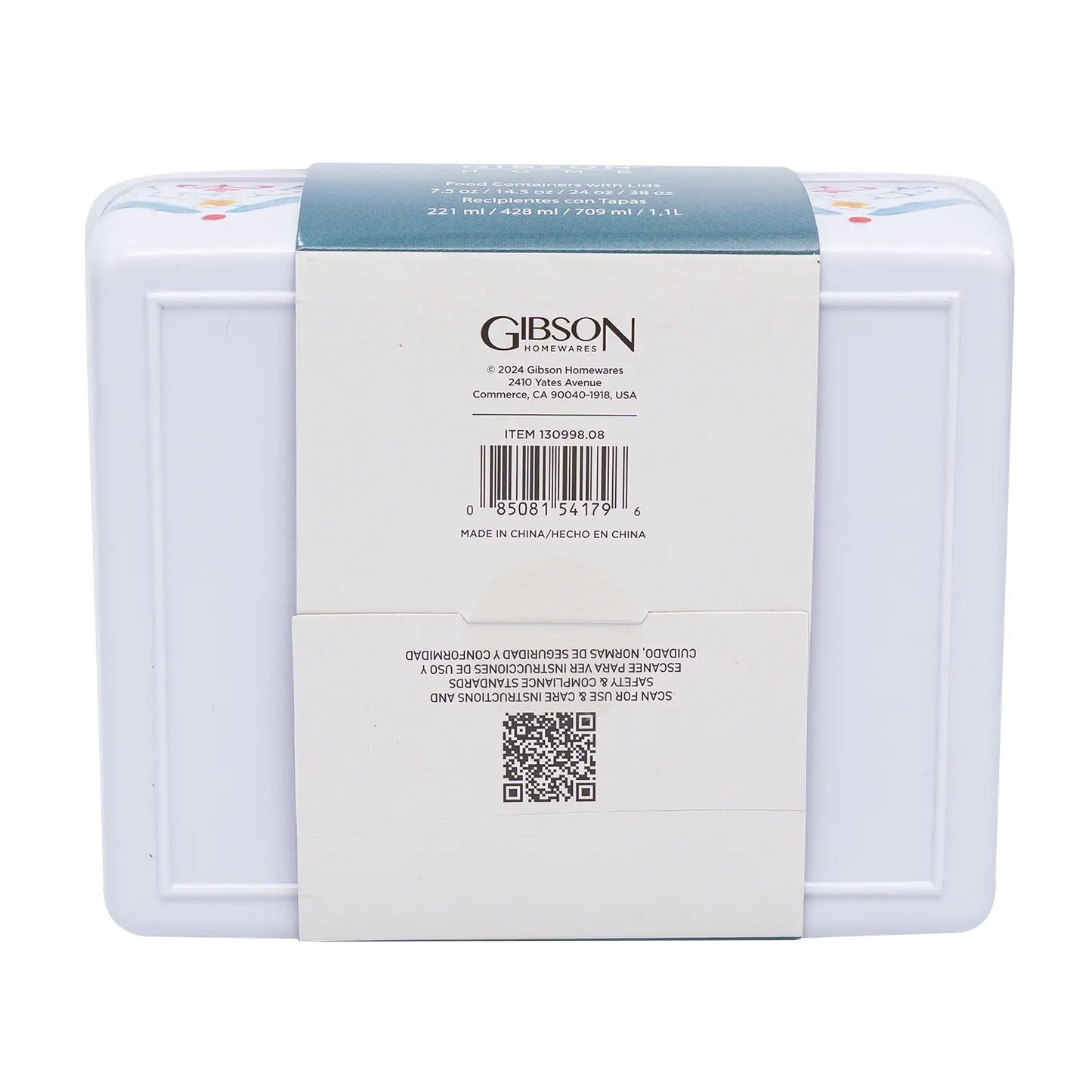 Gibson Home Anaya 8-Piece Rectangular Melamine Food Container Set