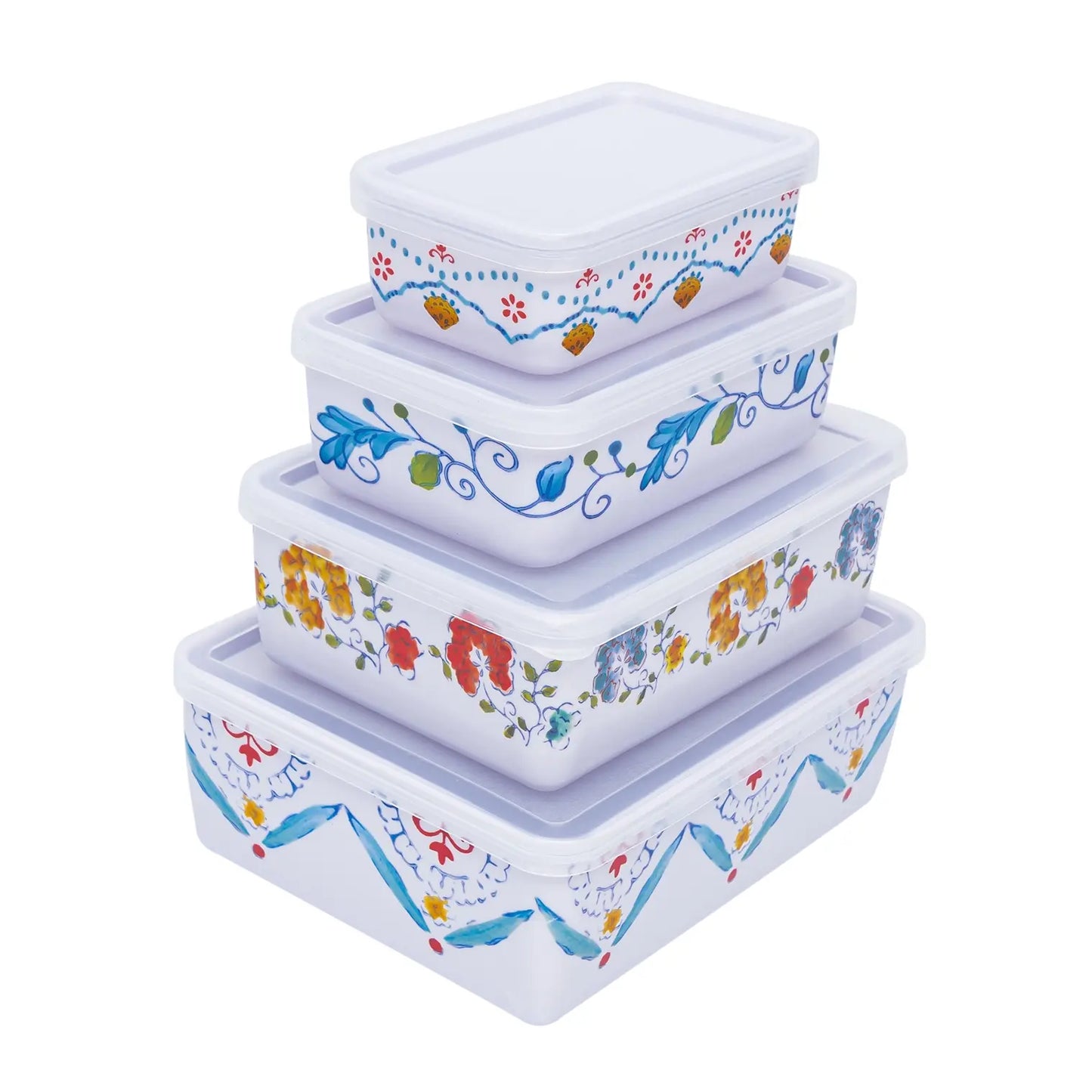 Gibson Home Anaya 8-Piece Rectangular Melamine Food Container Set