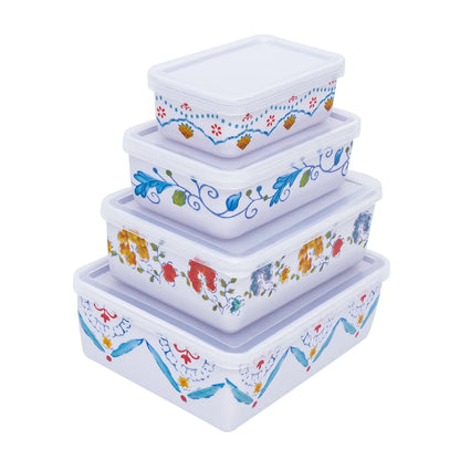 Gibson Home Anaya 8-Piece Rectangular Melamine Food Container Set