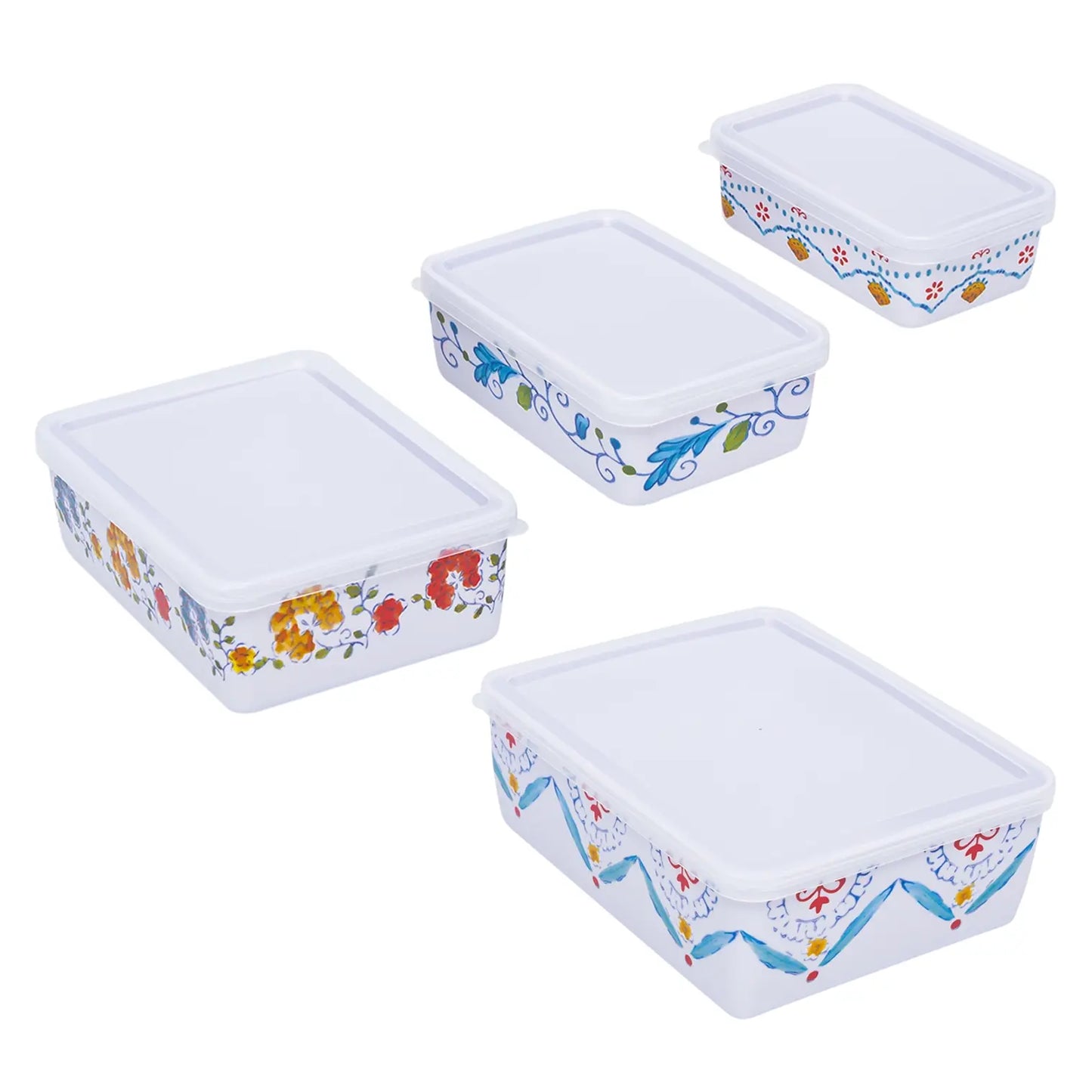 Gibson Home Anaya 8-Piece Rectangular Melamine Food Container Set