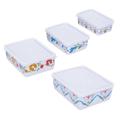 Gibson Home Anaya 8-Piece Rectangular Melamine Food Container Set