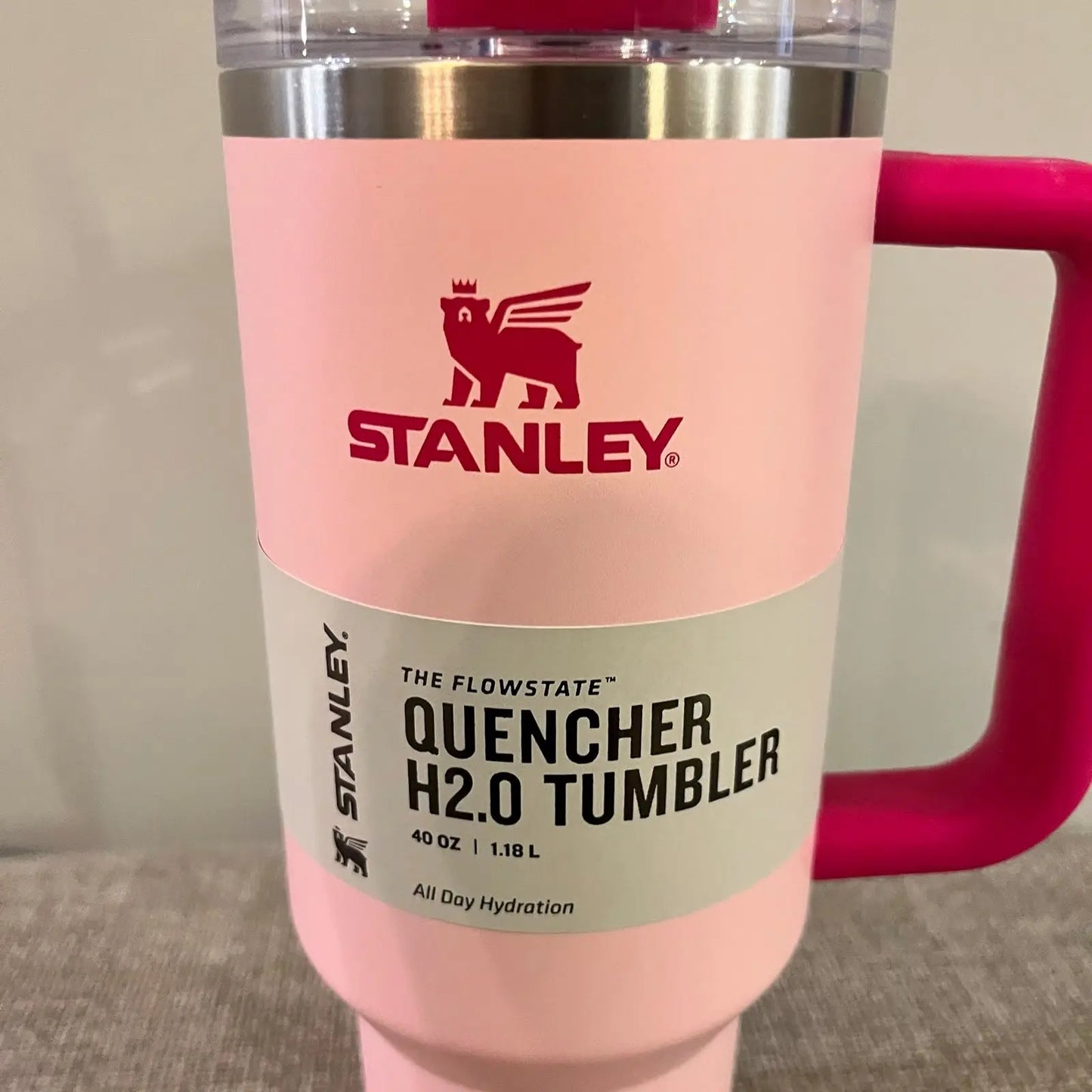 Stanley 40oz Tumbler in Flamingo Color, Quencher H2.0 Limited