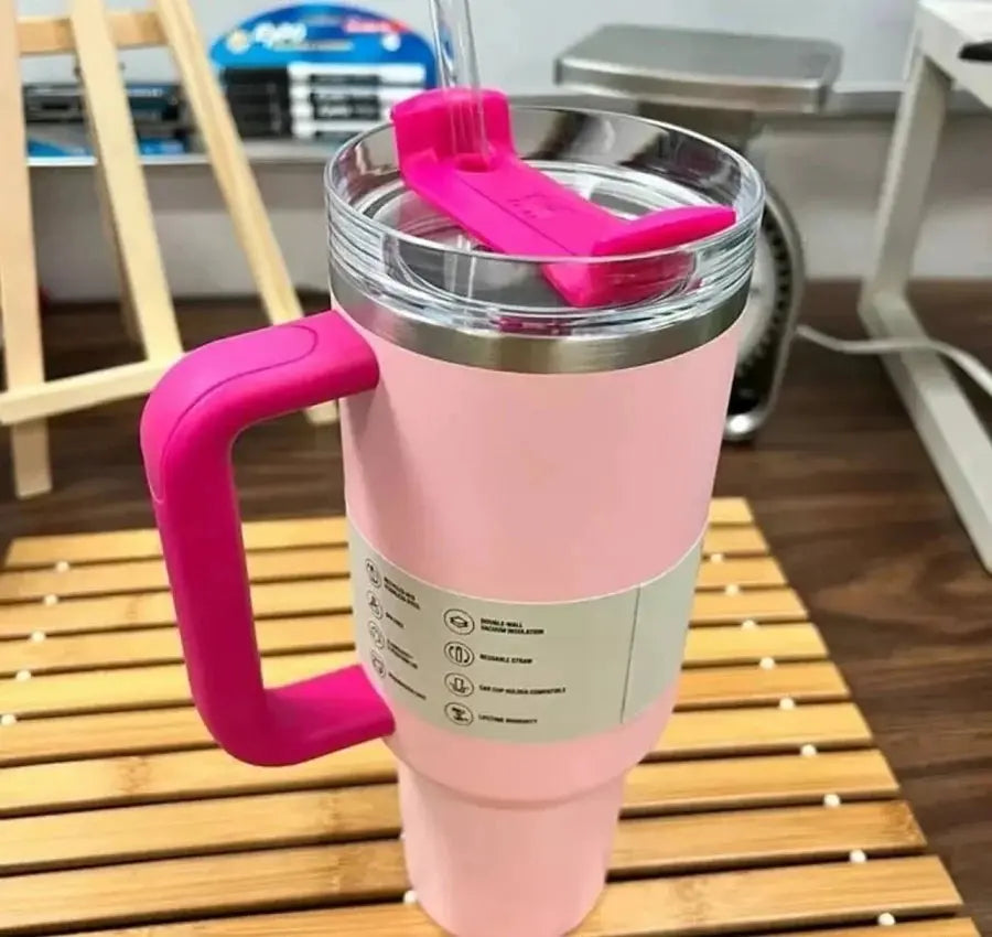 Stanley 40oz Tumbler in Flamingo Color, Quencher H2.0 Limited