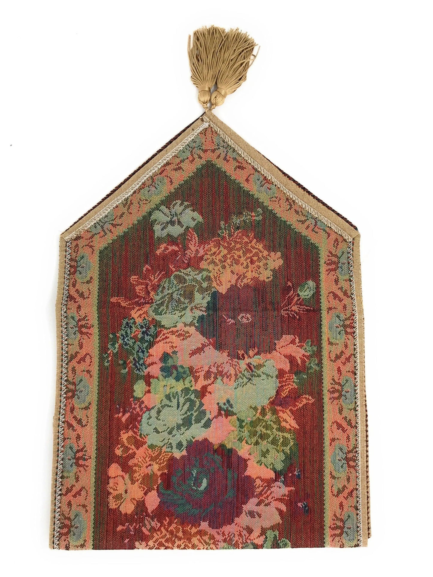 DaDa Bedding Breath of Spring Colorful Floral Beige Brown Tapestry Dining Table Runner (3089) DaDalogy Bedding Collection