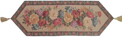 DaDa Bedding Breath of Spring Colorful Floral Beige Brown Tapestry Dining Table Runner (3089) DaDalogy Bedding Collection