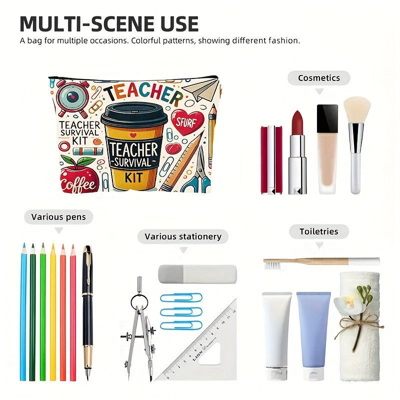 Teacher-Themed Travel Cosmetic Bag O3D