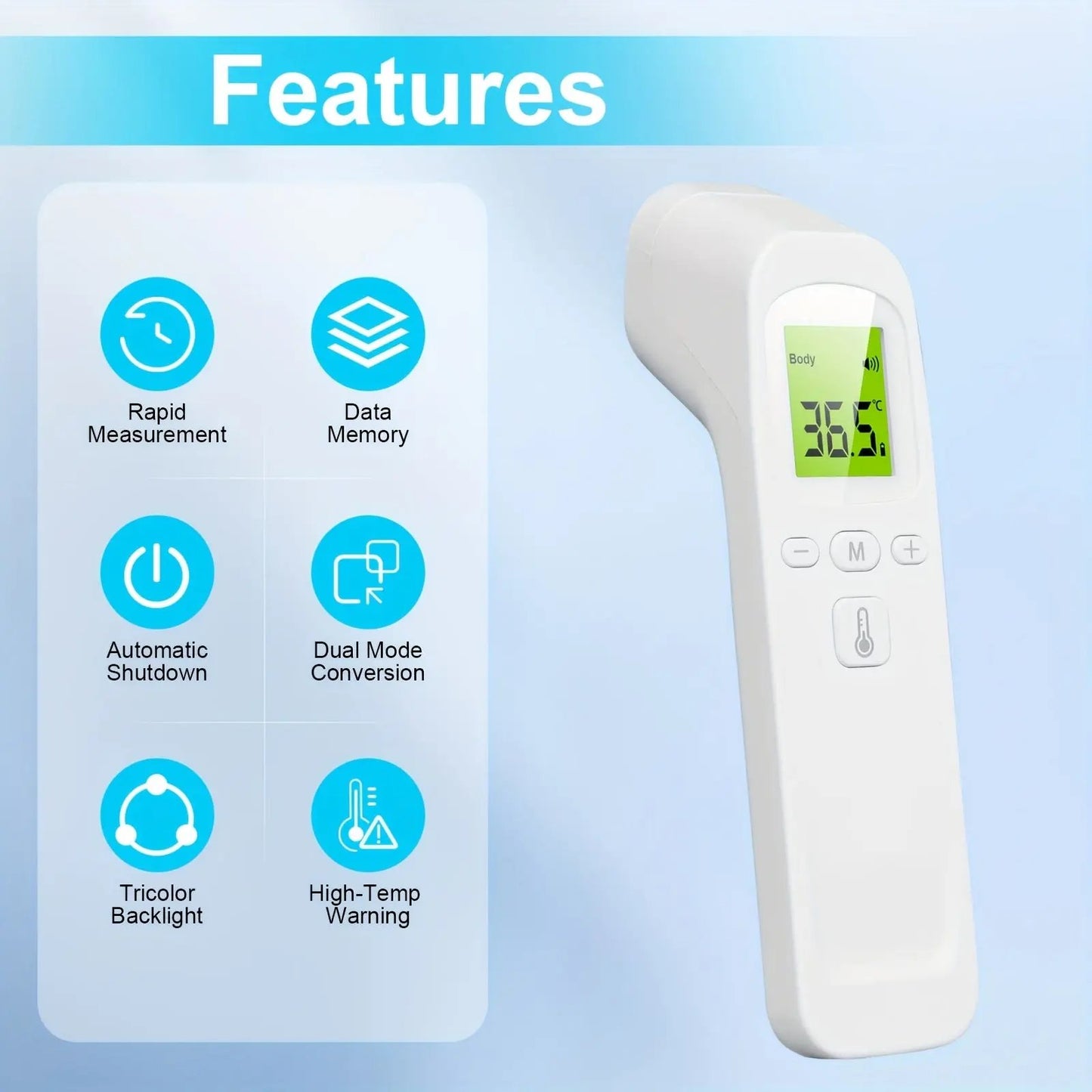 Forehead No-Touch Digital Thermometer with Infrared Sensor O3D