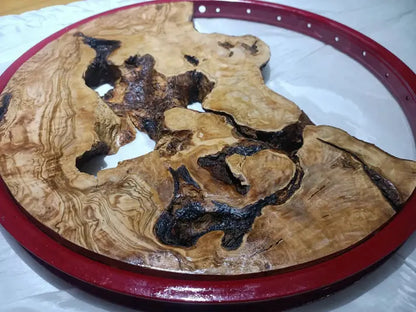 Round Olive Root Slab for DIY Epoxy Projects - Our3Designs