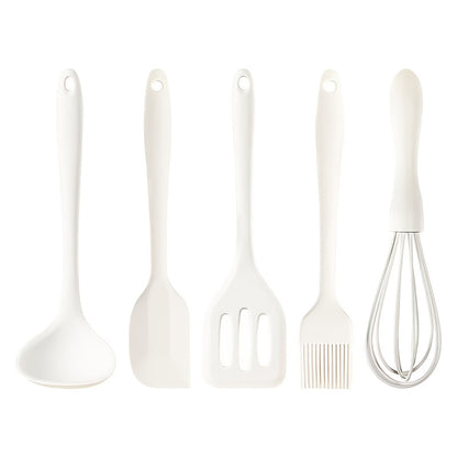 Mini Silicone Kitchen Utensil 5pcs Set White