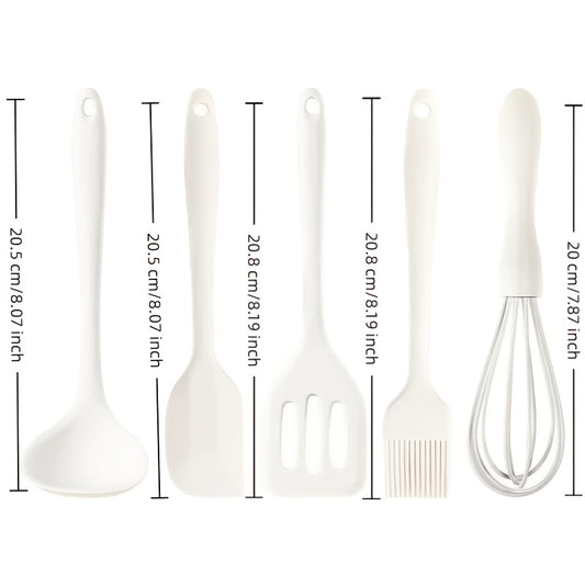 Mini Silicone Kitchen Utensil 5pcs Set White