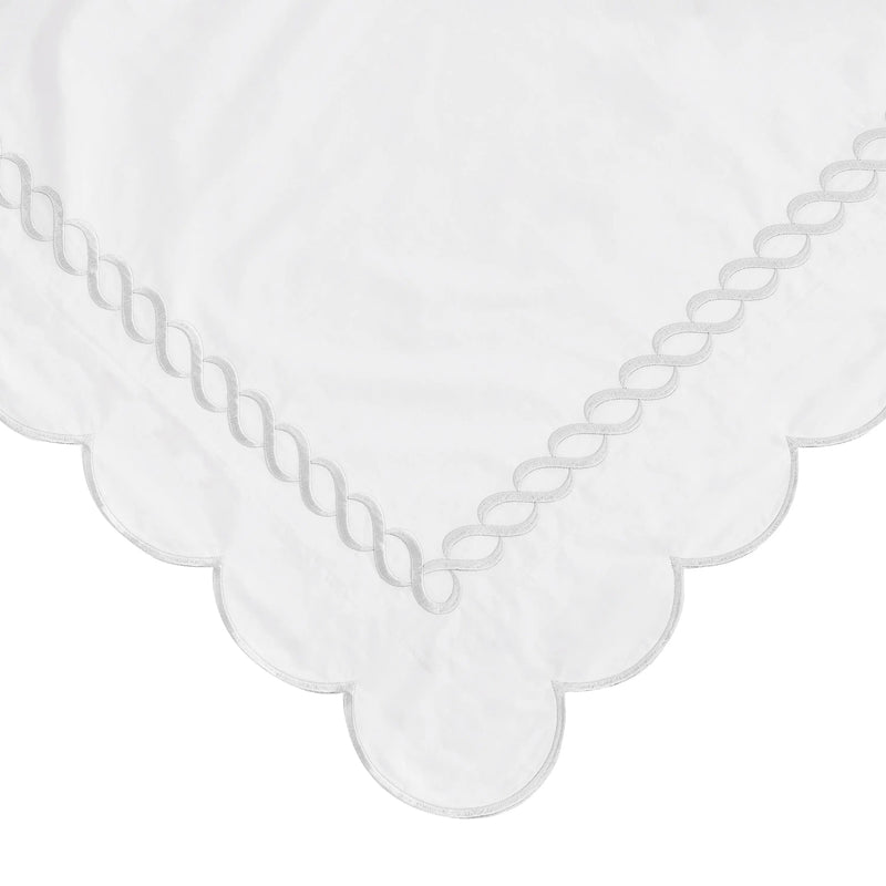 600 Thread Count Scallop Rope Embroidered Cotton Euro Sham Pair Mélange Home