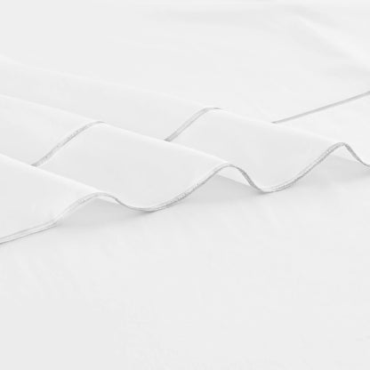 600 Thread Count Framed Sateen Embroidered Cotton Pillowcase Pair Mélange Home