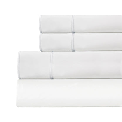 600 Thread Count Framed Sateen Embroidered Cotton Sheet Set Mélange Home