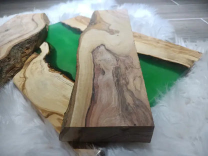 Live Edge Olive Wood Slab Set – Ready for DIY, Epoxy, or Charcuterie Boards - Our3Designs