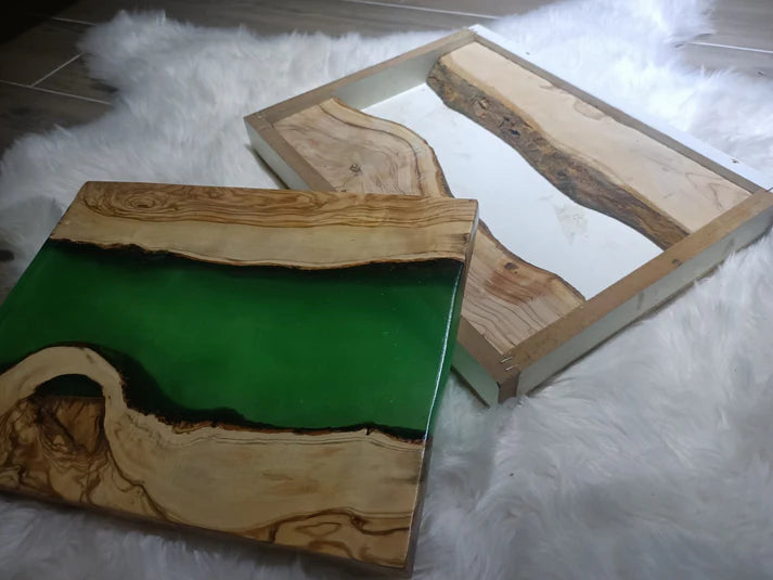 Live Edge Olive Wood Slab Set – Ready for DIY, Epoxy, or Charcuterie Boards