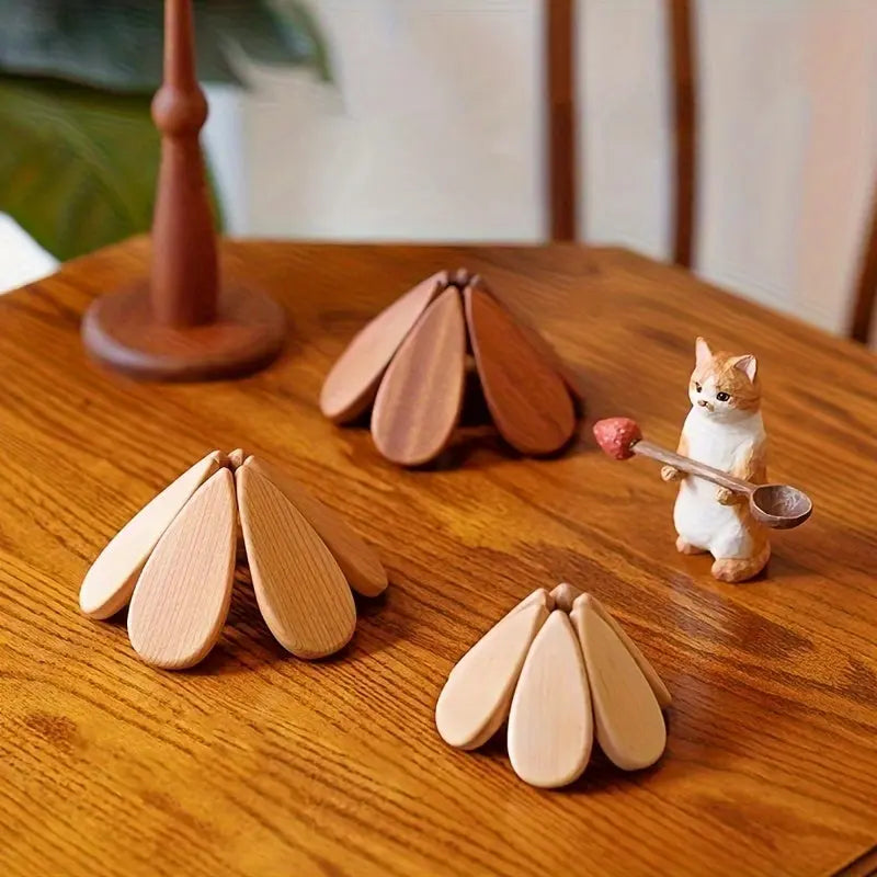 Christmas Tree Trivet Set -Maple, Cherry, and Ebony woods O3D