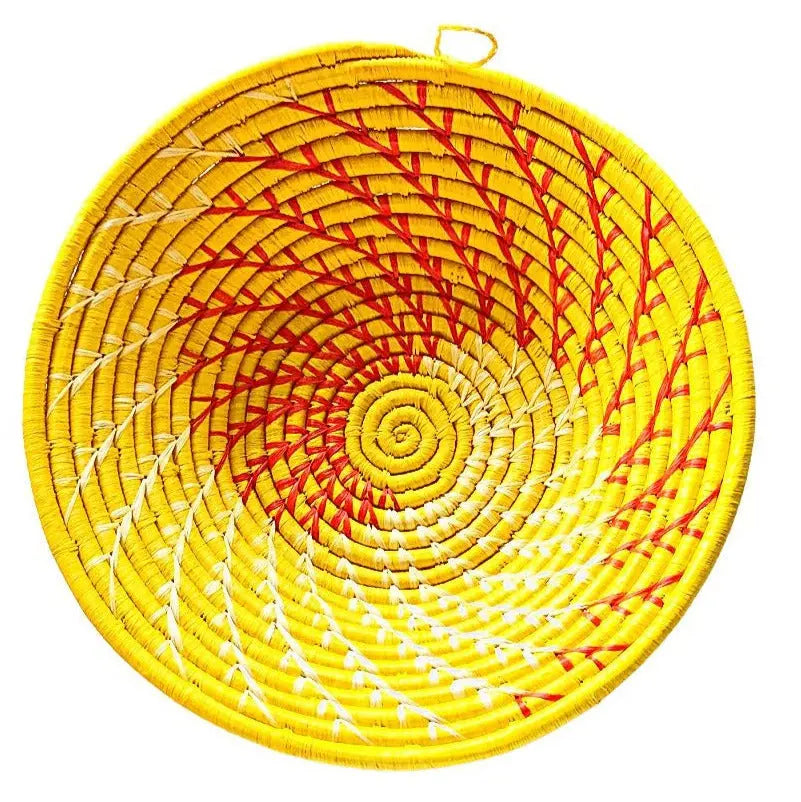 Large Yellow Woven African Basket Reflektion Design